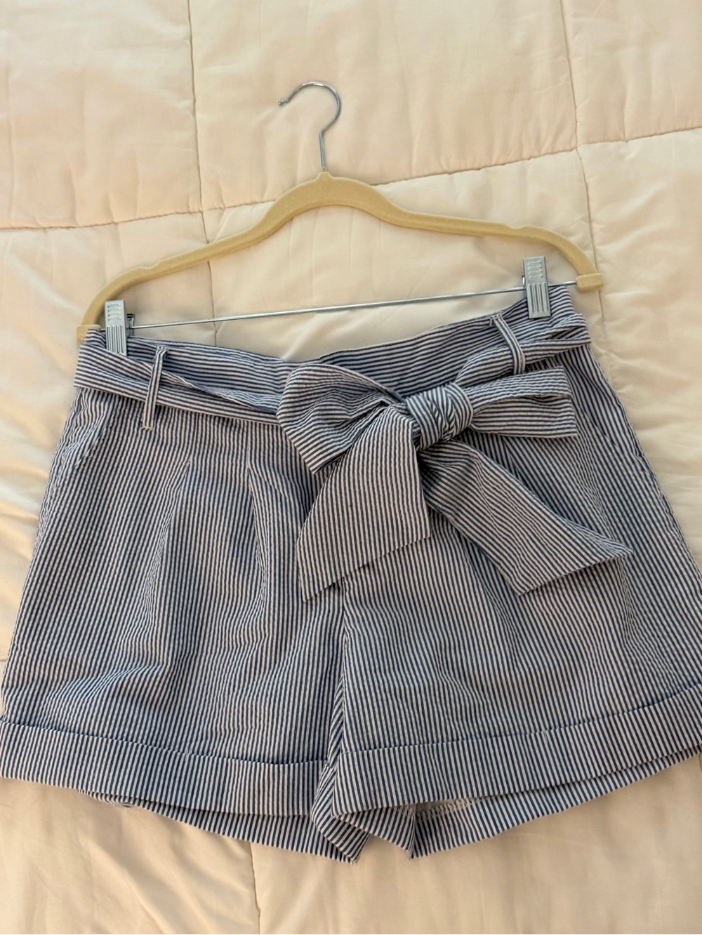 Lauren James Blue and White Striped Shorts